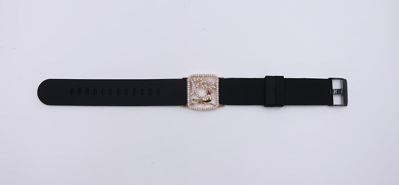 Women Stylish Lether Bracelet ( Black )