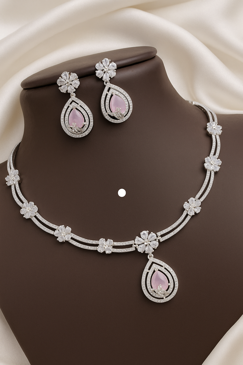 Zelra Blooming Elegance Necklace & Earring Set – Timeless Grace for Every Occasion