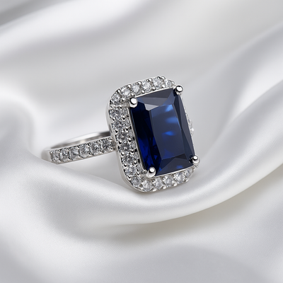 Blue stone American Dimond finger ring for woman / Fancy and Ethenticwear  WSAD-01