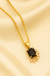 Zelra Enchanted Black Gem Pendant Necklace – Effortless Elegance Redefined