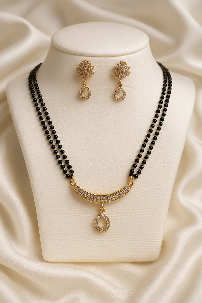 Zelra Fancy AD Mangalsutra Designer Mangalsutra With Earing For Women
