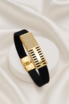 Zelra Leather Belt Bracelete for Men Brass Gold-plated  LBM-02