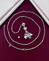 Antique Silver-Plated Floral Charm Kamar Belt with Danglers